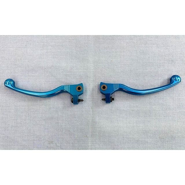 【メーカー直送】力造 ビレットレバー/ブレーキ 削出仕様（ブルー） トライアル車全般 PC-5317MB