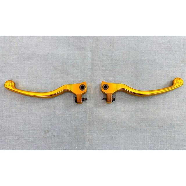 【メーカー直送】力造 ビレットレバー/クラッチ 削出仕様（ゴールド） トライアル車全般 PC-5318MG