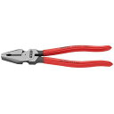 クニペックス 02 01 225 強力型ペンチ 225mm プラスティックコーティングハンドル ・02 01 225