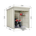 【メーカー直送】タクボ物置 バイクシャッターマン BS-S2229 組立+転倒予防措置(アスファルト)付き BS-S2229WH-A