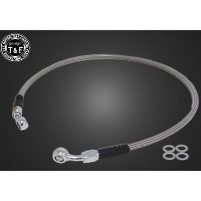 ガレージT&F レブル250 ステンメッシュブレーキホース クリアーコート仕様 レブル250 全長 900mm ・612061