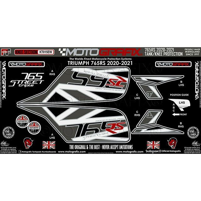モトグラフィックス ボディパッド ニーパッド Street Triple 765RS MT-KT015EW
