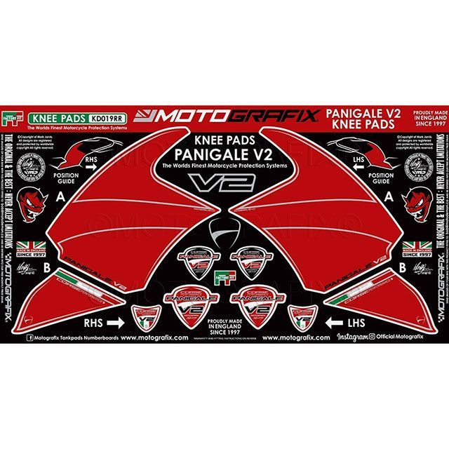 モトグラフィックス ボディパッド ニーパッド Panigale 955 V2 MT-KD019RR