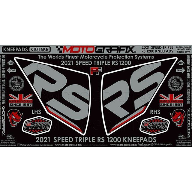 モトグラフィックス ボディパッド ニーパッド Speed Triple1200RS MT-KT016KR