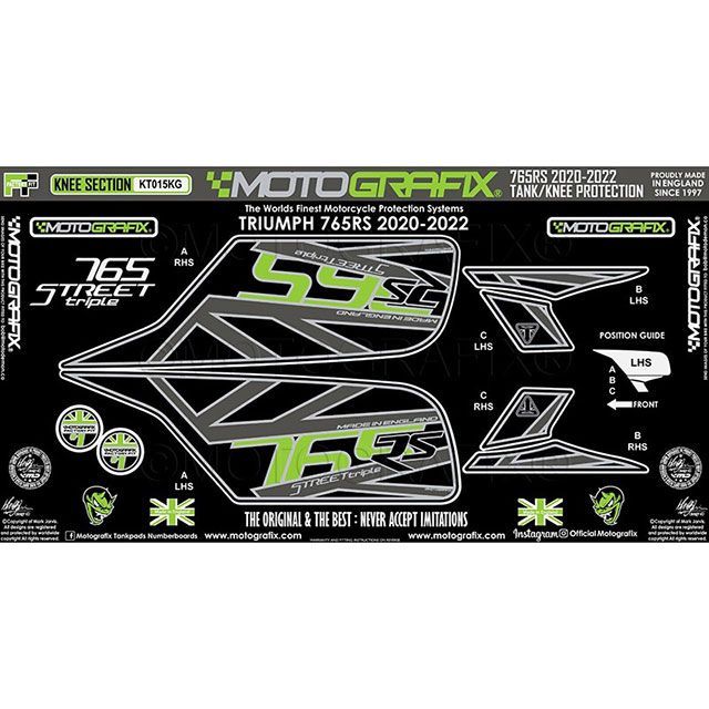 モトグラフィックス ボディパッド ニーパッド Street Triple 765RS MT-KT015KG