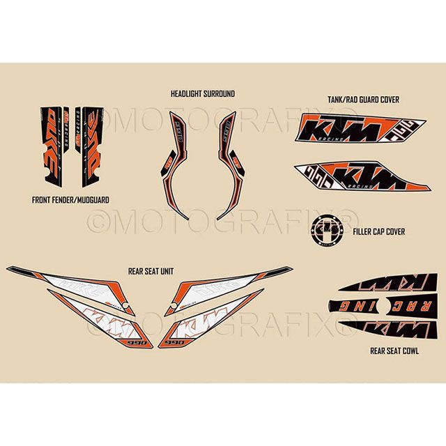 モトグラフィックス ボディパッド フルキット 990 Super Duke MT-KTM9901O