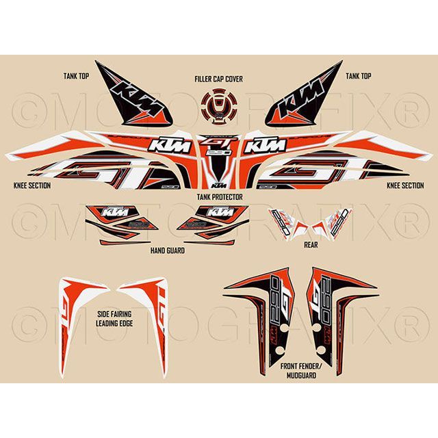 モトグラフィックス ボディパッド フルキット 1290 Super Duke GT MT-KTM1290GT1KO