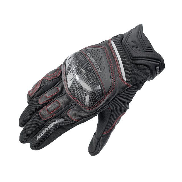 コミネ 2025春夏モデル GK-268 カーボンメッシュグローブ（ブラック レッド） サイズ XL ・06-268