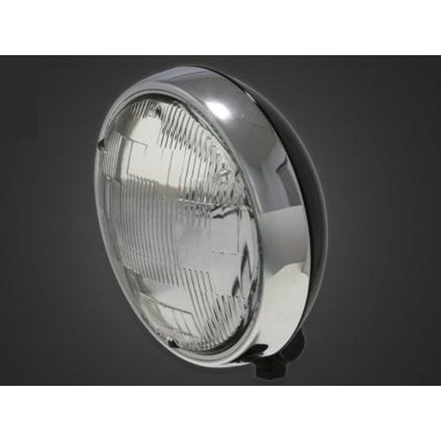 ガレージT&F バルカン400（II） 5.75インチプレートヘッドライト＋ステーSET（タイプA） バルカン400/II タイプ メッキリム/ブラックボディ・クリアーレンズ ・4022526