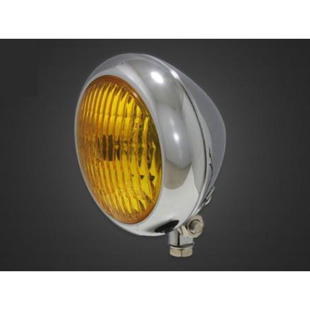 ガレージT&F バルカン400クラシック 4.5インチトラクターヘッドライト＋ステーSET（タイプB） バルカン400クラシック タイプ オールメッキ・イエローレンズ ・4023033