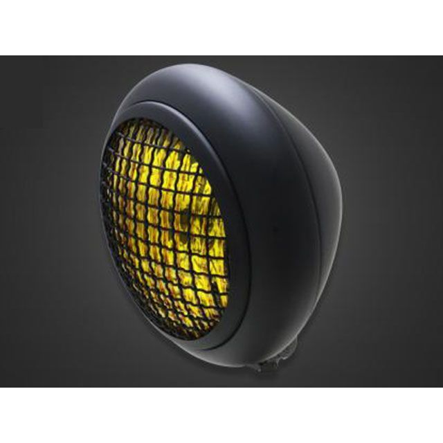 ガレージT&F マグナ50 5.75インチグリルトラクターヘッドライト＋ステーSET（タイプH） マグナ50 タイプ マットブラック・イエローレンズ ・4023824