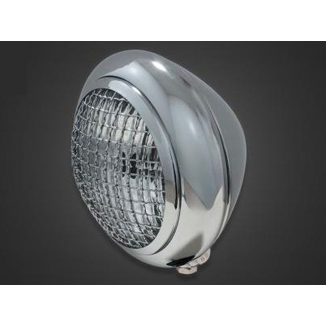 ガレージT&F バルカン400クラシック 5.75インチグリルトラクターヘッドライト＋ステーSET（タイプB） バルカン400クラシック タイプ メッキ/クリアーレンズ ・4023716