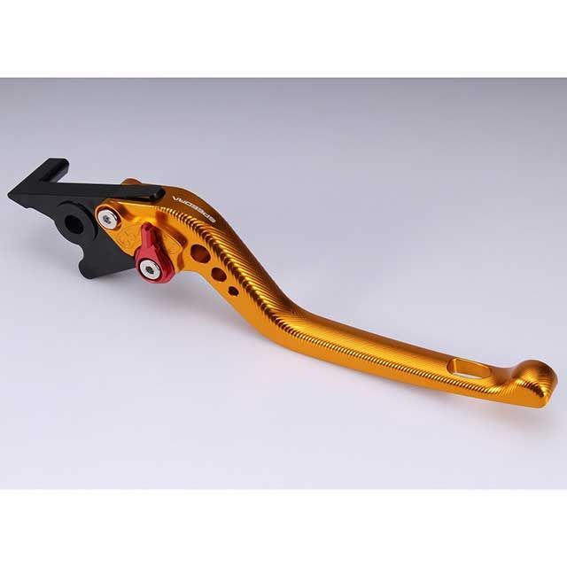 SPEEDRA アジャストブレーキレバー 3Dロング（レバー本体カラー：ゴールド） MT-07 Y-AMT アジャスターカラー シルバー LVEG092GD-SR