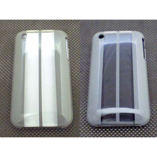 【メーカー直送】スーパーバイク iPhone CASE COVER（レーシングストライプ） カラー グレー2 タイプ 3G 68555-289348