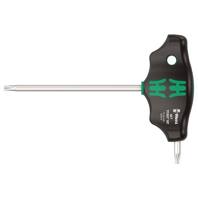 ●メーカー名：ヴェラ / WERA●商品名：023373 トルクスドライバー T型ハンドル サイズTX20 軸長100mm●メーカー品番：・023373●JANコード：4013288208279商品の保証は、メーカー保証書の内容に準じます。●仕様サイズ（TX）：20軸長（mm）：100●備考467シリーズ。T型ハンドルドライバー：理想的なハンドル形状により、特に高い締め付けおよび緩みのトルクを伝達できる。人間工学に基づいたハンドルの形状がてのひらにしっかりとなじみ、指は柔らかくグリップに凹んでる部分にしっかりと収まる。ハンドルが手のひらに合わせる、手とハンドルの間の摩擦損失が回避される。TORXジを工具にしっかりと保持するホールディングファンショーン付き。高い耐食性とネジと組み合わせる精度のための特別な表面処理。Take it easy色分けシステム：形状によって色分けされています。短いアームが付け加えられているため、長いアームのてこ効果により、より高いトルクを伝達できます。●写真注意※画像はイメージです