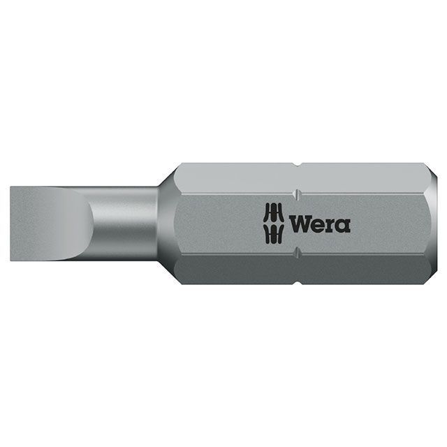 ●メーカー名：ヴェラ / WERA●商品名：072050 マイナスネジ用 ドライバービット 差込6.35mm 刃先サイズ0.5X4.0mm 全長25mm●メーカー品番：・072050●JANコード：4013288030467商品の保証は、メーカー保証書の内容に準じます。●仕様サイズ（mm）：0.5×4.0全長（mm）：25軸径（mm）：4.0六角差込角（inch）：1/4●備考800/1 Z マイナスビット。スロットネジと汎用の堅牢ビスカスWeraビットです。6.35mm（1/4）六角形、DIN ISO 1173-D 6.3に準拠したホルダーに適しています。丈夫で耐久性があり、硬質材料向け。マイナスネジ用。●写真注意※画像はイメージです