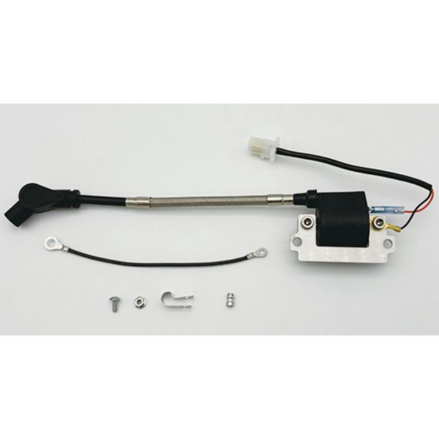 クリエイティブ・ファクトリー ポッシュ 92 SR400 レーシングIGコイル スピードプロツインシリコンプラグコード ステンレスブレイデッドタイプ付 SR400 SR500 コイルカラー 黒 フラグキャップカラー 黒 ・838011-29