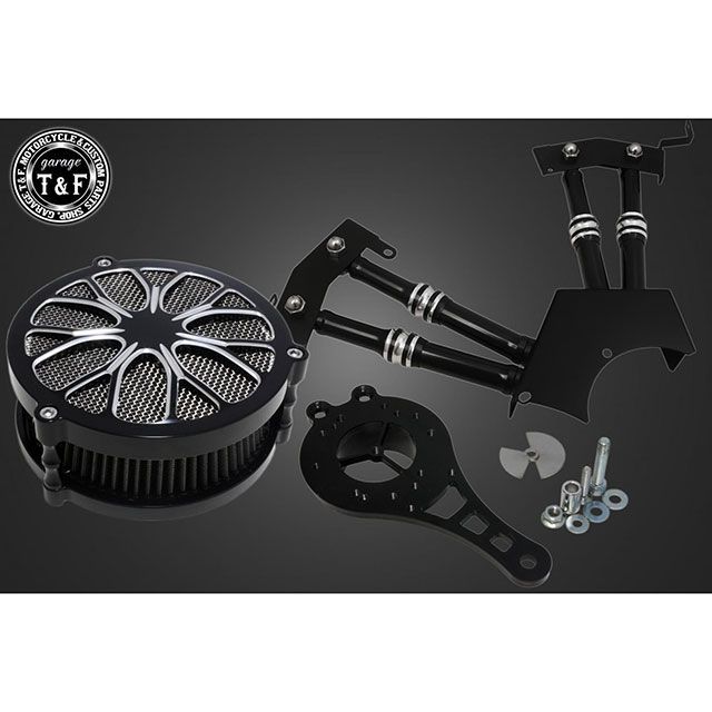 ガレージT&F ドラッグスター250 ラグジュアリーフラワー＆プッシュロッドカバー SET（コントラスト/コ..