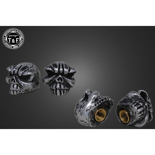 ガレージT&F バルブキャップ グロウルマスク（ポリッシュ） 汎用 ・709302