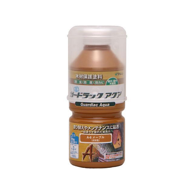 ●メーカー名：和信ペイント / Washi Paint(ワシンペイント)●商品名：＃800077 ガードラックアクア 270ml（メープル）●メーカー品番：＃800077●JANコード：4965405160376商品の保証は、メーカー保証書の内容に準じます。1回塗りで優れた着色力、塗り替えやメンテナンスに最適1回塗りで優れた着色力、塗り替えやメンテナンスに最適主な用途：ウッドデッキ、ガーデンテーブル、プランターなどの屋外木部サイズ（横×縦×高さ）：65mm×65mm×151mm重量：0.34kg※掲載画像はイメージです。実際の商品とは色味や仕様が異なる場合がございます。