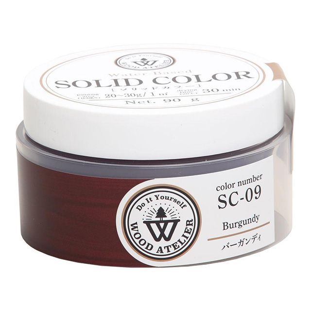 ●メーカー名：和信ペイント / Washi Paint(ワシンペイント)●商品名：＃800829 Wood Atelier ソリッドカラー SC-09 90g（バーガンディ）●メーカー品番：＃800829●JANコード：4965405614084商品の保証は、メーカー保証書の内容に準じます。ワックス感覚で使える、これなでにないペースト状のニスワックス感覚で使える、これなでにないペースト状のニスサイズ（横×縦×高さ）：79mm×79mm×50mm重量：0.12kg※掲載画像はイメージです。実際の商品とは色味や仕様が異なる場合がございます。