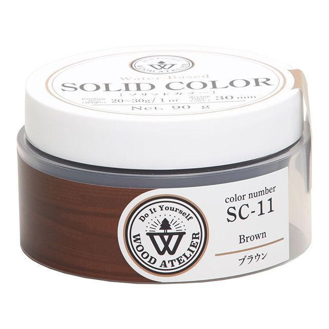 ●メーカー名：和信ペイント / Washi Paint(ワシンペイント)●商品名：＃800831 Wood Atelier ソリッドカラー SC-11 90g（ブラウン）●メーカー品番：＃800831●JANコード：4965405614107商品の保証は、メーカー保証書の内容に準じます。ワックス感覚で使える、これなでにないペースト状のニスワックス感覚で使える、これなでにないペースト状のニスサイズ（横×縦×高さ）：79mm×79mm×50mm重量：0.12kg※掲載画像はイメージです。実際の商品とは色味や仕様が異なる場合がございます。