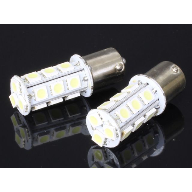 RISE CORPORATION 18連 SMD LED バルブ S25/G18 BA15s 口金 シングル球 2個セット カラー：ホワイト C07Z9990259WH ライズコーポレーション ホーン・電飾・オーディオ バイク 汎用