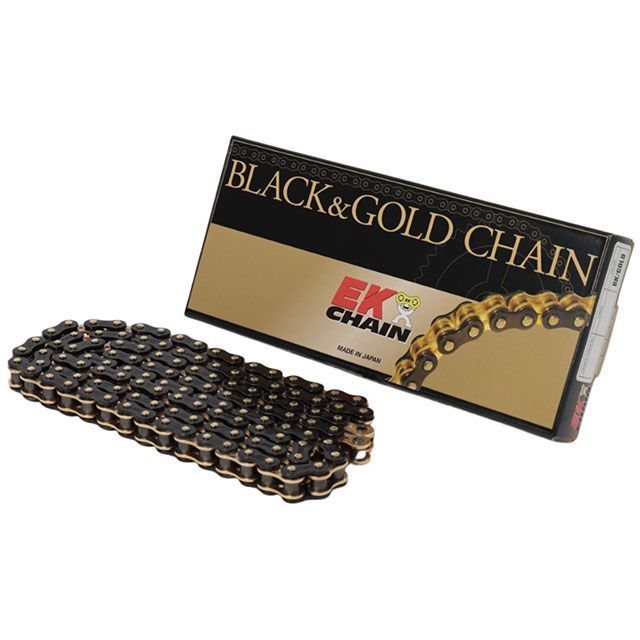 江沼チェーン QXリングシールチェーン 420SR-X（BK：GP）90L SJK（ブラック＆ゴールド） 汎用 サイズ 142L JAN_4571291779754