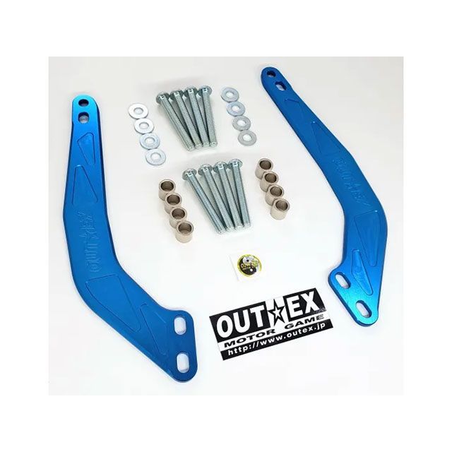 ●メーカー名：アウテックス / OUTEX●商品名：DR-Z4SM/DR-Z4S ステムスタビライザー（ブルーアルマイト）●メーカー品番：SS25-BLUE商品の保証は、メーカー保証書の内容に準じます。カラー：ブルーアルマイト【ステムスタビライザーの特長】アッパーとアンダーを連結している為、捩れ剛性が上がります。クイックなハンドリング／旋回性向上／コーナーリングスピードアップ／チャタリング減少／直進安定性／ブレーキング時の安定感インナーチューブのスムーズなストローク／転倒してもフロントフォークが捩れにくいストッピーも距離が伸びました（中しゃち談）※掲載画像はイメージです。実際の商品とは色味や仕様が異なる場合がございます。メーカー車種年式型式・フレームNo.その他スズキDRZ4S/DRZ4SM※商品掲載時の適合情報です。年式が新しい車両については、必ずメーカーサイトにて適合をご確認ください。
