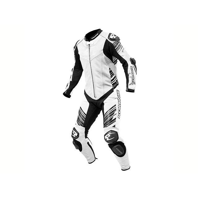 ●メーカー名：コミネ / KOMINE●商品名：2026-2027秋冬モデル S-57 レーシングレザースーツ（ホワイト）●サイズ WL・サイズ：WMはこちら・サイズ：Sはこちら・サイズ：Mはこちら・サイズ：Lはこちら・サイズ：XLはこちら・サイズ：2XLはこちら・サイズ：3XLはこちら●メーカー品番：・02-057●JANコード：4582611264546商品の保証は、メーカー保証書の内容に準じます。2026-2027秋冬モデルカラー：ホワイト優れた耐久性としなやかさを兼ね備えたカウハイドレザーを採用したレーシングレザースーツ。肩・肘・膝・胸・背中には、通気性と衝撃吸収性に優れたENIGMA G2ソフトプロテクター（CE規格レベル2）を標準装備。前傾姿勢でのライディングを考慮した立体裁断を採用し、腕・肩・腰まわりの動きをサポートするシャーリングと、フィット感を高める伸縮素材を効果的に配置。MFJ公認取得。サーキット走行やスポーツライディングを楽しむためのレーシング仕様。素材表地：牛革、ポリエステル裏地：ポリエステルプロテクター肩・肘・膝（胸：オプション）【特徴】プロテクターフル装備：肩、肘、脊椎、腰、膝に衝撃吸収パッドパンクセンサー：バンクセンサー付属着脱可能インナー標準装備：取外し可能なインナー付属伸縮性：運動性を高めるシャーリング伸縮パネル装備パンチング：パンチング処理立体裁断：運動性を高める立体裁断胸プロテクター標準装備：胸部プロテクターSK-689、SK-619もしくはSK-682を標準装備MFJ本革使用特殊ホログラム技術を応用した偽造防止ラベル付きコミネRスペック：レーシングスーツ／グローブのフィッティングを取り入れたパターンを採用CE規格EN1621-1レベル2：肘・膝プロテクターのCE規格基準EN1621-1（レベル2）を満たすプロテクターCE規格EN1621-3レベル2：胸部プロテクターのCE規格基準EN1621-3（レベル2）を満たすプロテクターCE規格EN1621-2レベル2：背中部プロテクターのCE規格基準EN1621-2（レベル2）を満たすプロテクター【ご注意】コミネ社では、スタジオでストロボを使用して撮影しております。また、お客様のモニターを通してご覧になって頂いている為、実物を蛍光灯や自然光の下でご覧になった場合と色味が異なる場合がありますので、ご理解の上ご購入頂きますようお願い致します。製品の仕様・価格等につきましては予告なく変更される場合があります。※掲載画像はイメージです。実際の商品とは色味や仕様が異なる場合がございます。
