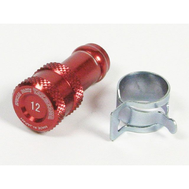 SP武川 アルミ削り出しホースプラグ φ12 汎用 カラー レッド ・08-02-0017