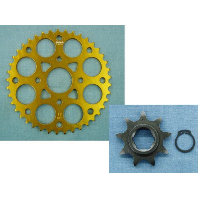 【メーカー直送】力造 スプロケットキットTLR200/TL125（前後セット） TL125 TLR200 フロント 9T リア 41T AF-209TL+PC-040TL41G