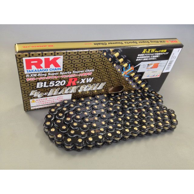 【正規品】アールケー・ジャパン ストリート用チェーン BL520R-XW（ブラック） 汎用 リンク数 120L BL520RXW120L