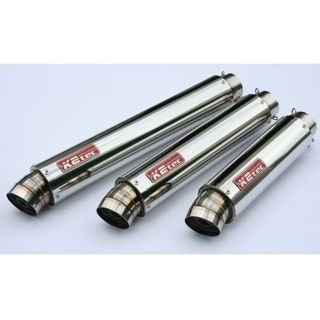 Mufflers - ケイツーテック GPスタイル STDサイレンサー 3ピース 60.5/P50（ステンレス/SUS304） 汎用 仕様 外径φ100、筒長420mm gps3p-42s6h5