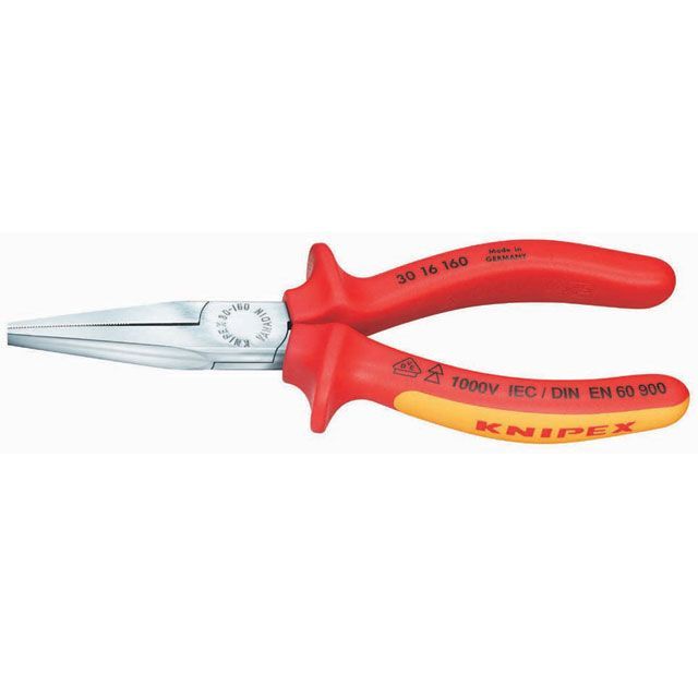 クニペックス 3016-160 絶縁ロングノーズプライヤー 1000V ・3016-160