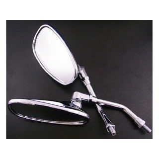 アルバ 2本セット オーバルミラー 10mm 汎用 ネジ 正ネジ 仕様 鏡面：15cm 101-039