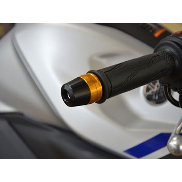 AGRAS バーエンド 2ピースタイプ カラー：ゴールド/ホワイト 301-277-000GW アグラス ハンドル関連パーツ バイク MT-25