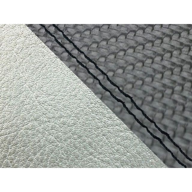 グロンドマン W650（99年 EJ650A1/C1） 国産シートカバー 張替 カーボンブラック W650 ライン シルバーライン 仕様 黒ダブルステッチ GH5557KC1654SW10