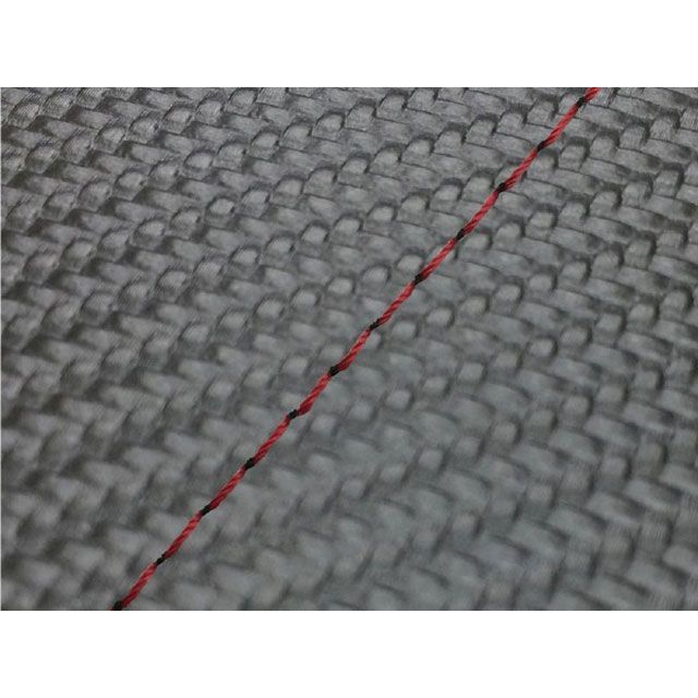 グロンドマン KSR50/80（KMX50B/80B） 国産シートカバー 張替 カーボンブラック KSR50/80 ツートン生地 - 仕様 赤ステッチ GH13KC160S40