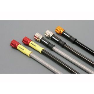 【正規品】ACパフォーマンス ユニバーサルブレーキホース（ロードモデル用） 2435mm 汎用 カラー アルミレッド/クリアホース AC2435