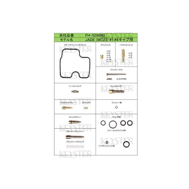 キースター HONDA JADE（MC23） アウトサイドキャブ用燃調キット JADE FH-5296NS