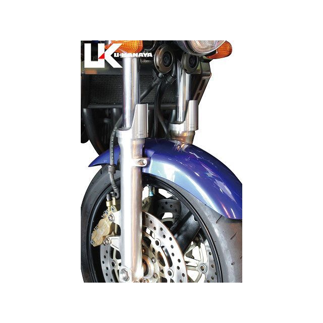 ユーカナヤ アルミ削り出しビレットフォークガード CB400SF ガードカラー チタン ...