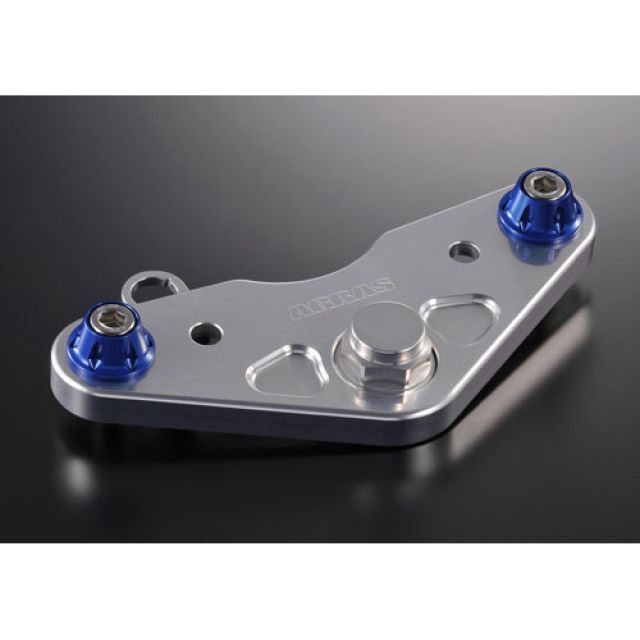 アグラス 純正ハンドル用トップブリッジ 警告灯ステー付/10mmUP フォークトップリテーナー シルバー 321-100-102