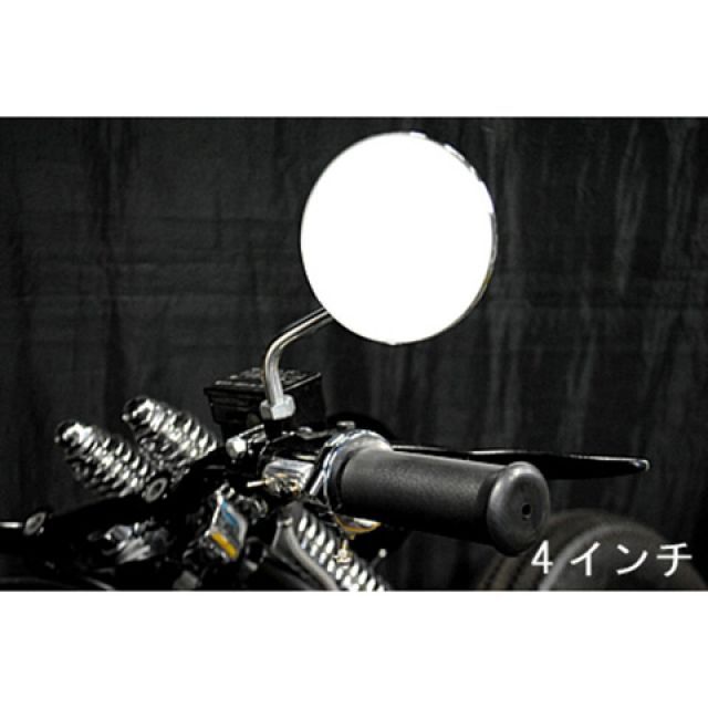 部品屋K&W DS400用ラウンドミラー DS400 仕様 左用4インチ P14031-3