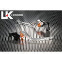 ユーカナヤ GPタイプ アルミ削り出しビレットレバー(レバーカラー:シルバー) KLX125 調整アジャスターカラー オレンジ KA009-011-0503-08(2)
