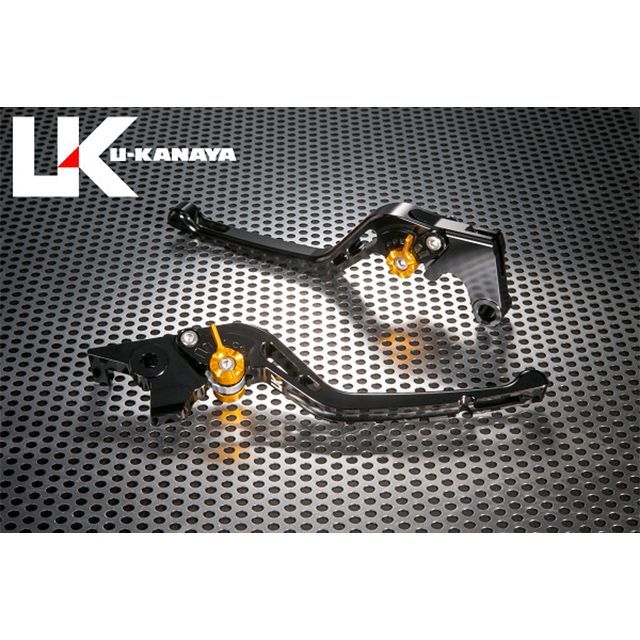 ユーカナヤ GPタイプ アルミ削り出しビレットレバー（レバーカラー：ブラック） ZZR250 調整アジャスターカラー シルバー KA034-005-0501-03