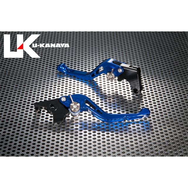 ユーカナヤ GPタイプ アルミ削り出しビレットショートレバー（レバーカラー：ブルー） ZRX1200/ZRX1200DAEG 調整アジャスターカラー チタン KA018-004-0604-06