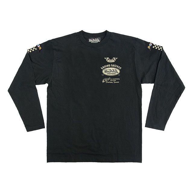 VonDutch 2017-2018秋冬モデル VOM-LT26 LONG SLEEVE T-SHIRT（ブラック） サイズ：XL VOM-LT26 ボンダッチ カジュアルウェア バイク