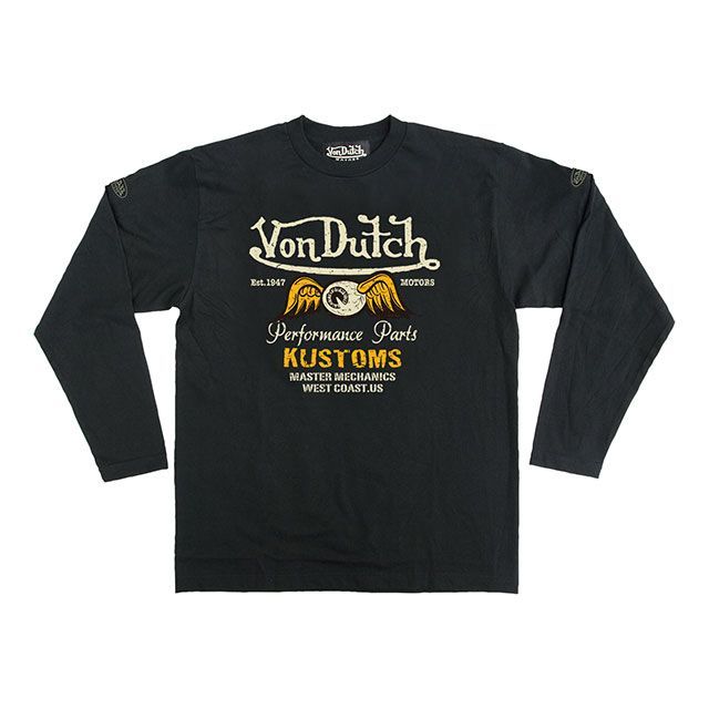 VonDutch 2017-2018秋冬モデル VOM-LT27 LONG SLEEVE T-SHIRT（ブラック） サイズ：XL VOM-LT27 ボンダッチ カジュアルウェア バイク