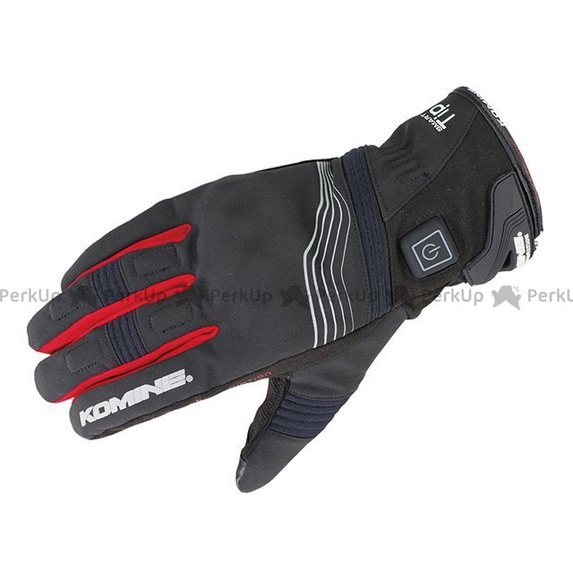 コミネ EK-202 プロテクトエレクトリックグローブショート12V（ブラック/レッド） サイズ XS ・08-202(2.0)